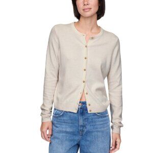 GAP Womens Medium Crew Neck Beige Button Soft Cardigan